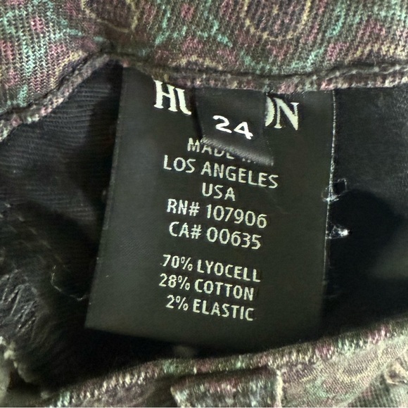 Hudson Jeans Green and Brown Patterned Midrise Size 24 - Picture 8 of 9